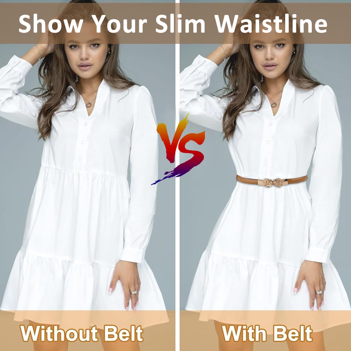 PALAY Women Belt Fashion PU Narrow Belt Golden Rose Interlock Buckle PU Slim Belt 40 Inches Adjustable Women Slim Belt for Casual Blazer, Formal Suit, Gown, Evening Dress PALAY Women Belt Fashion PU Narrow Belt Golden Rose Interlock Buckle PU Slim Belt 40 Inches Adjustable Women Slim Belt for Casual Blazer, Formal Suit, Gown, Evening Dress